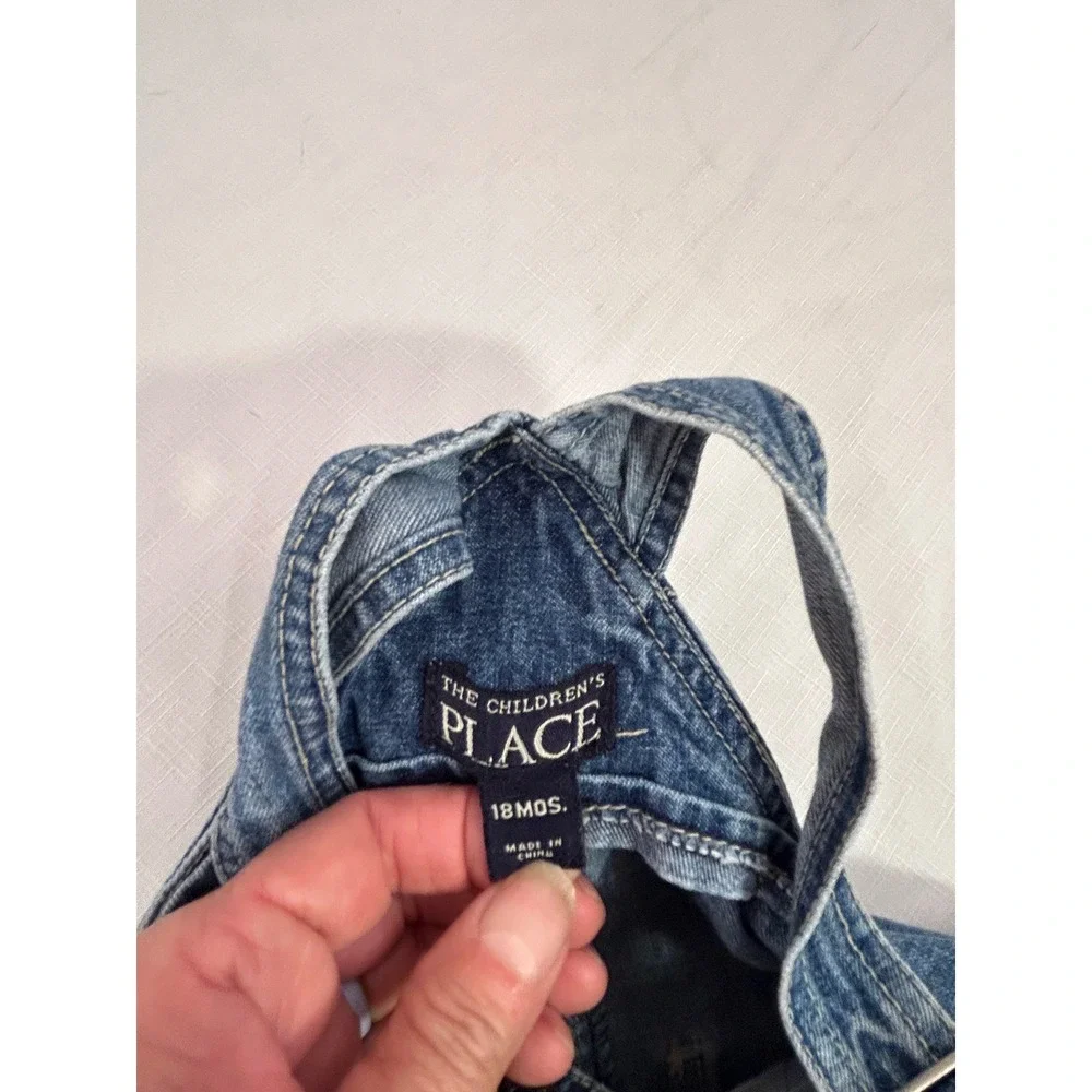 The Children's Place Denim Shortalls 18M Blue Snap Inseam Overalls Kids